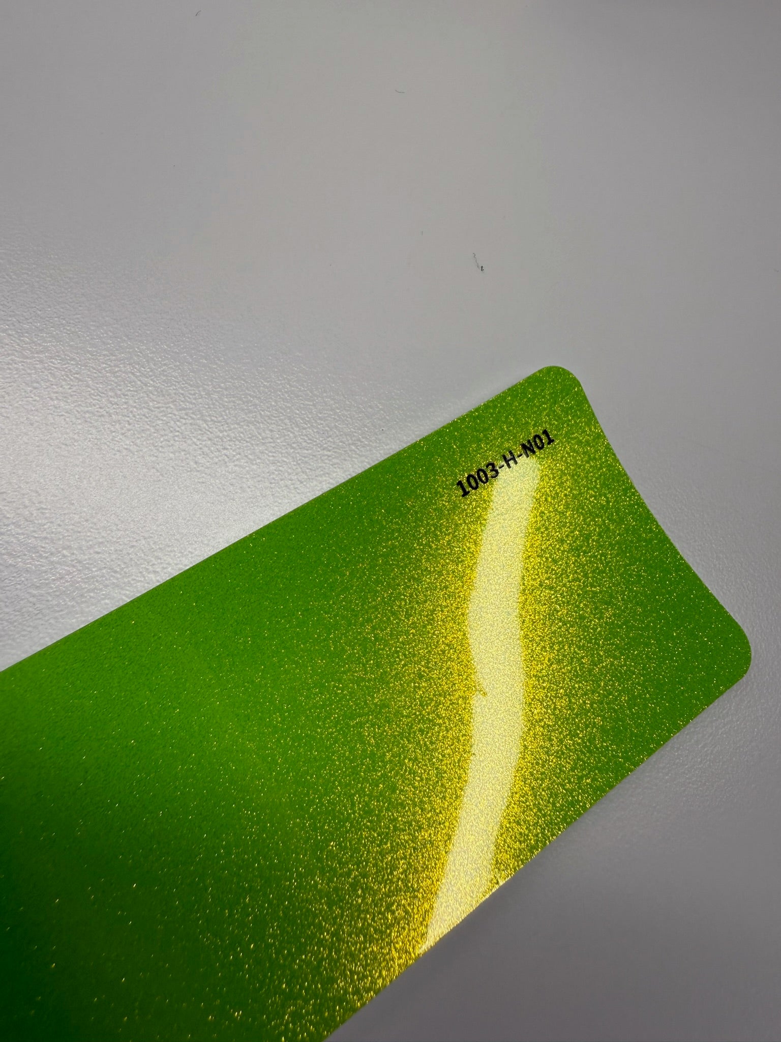 AUREON Golden Diamond Apple Green color PPF film swatch