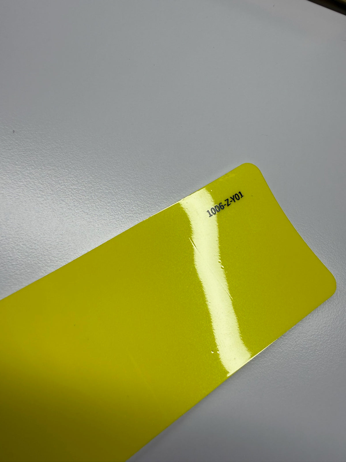 AUREON Racing Yellow color PPF film swatch