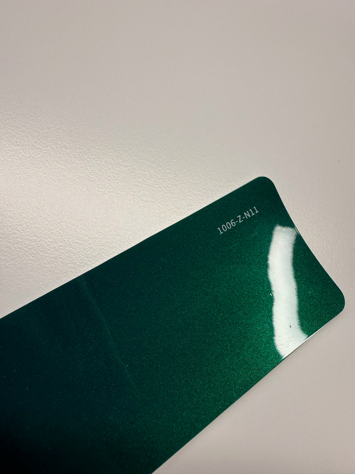 AUREON Liquid Metallic Green color PPF film swatch