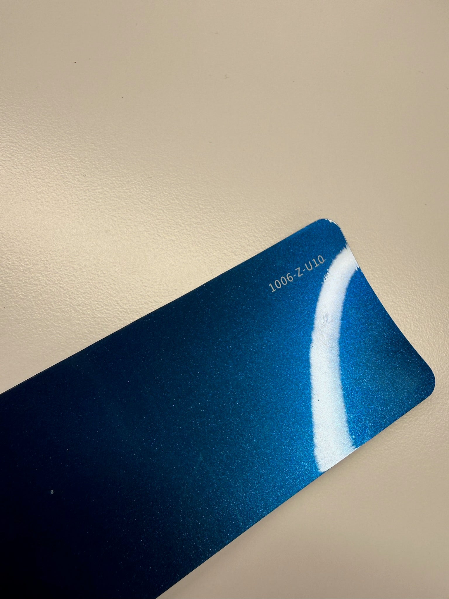 AUREON Metallic Diamond Blue color PPF film swatch