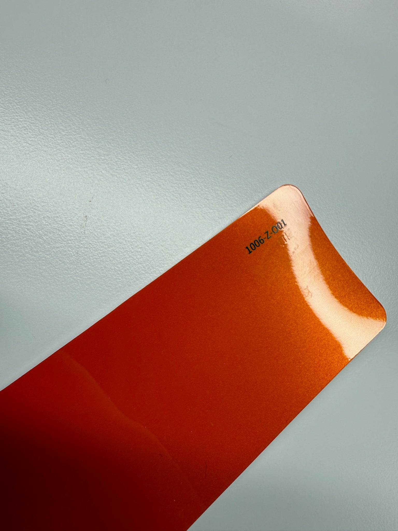 AUREON Heartbeat Orange color PPF film swatch