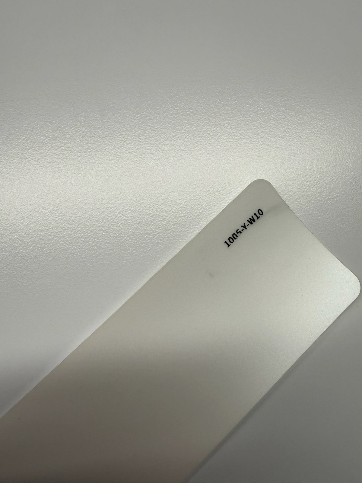 AUREON Matte Liquid Metal Crescent White color PPF film swatch